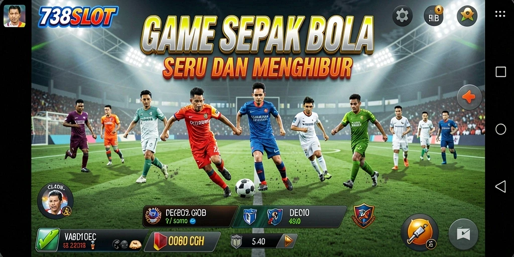 Tangkapan layar 738SLOT menampilkan aksi seru di lapangan sepak bola.