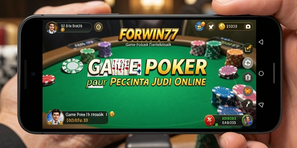 Tampilan screenshot FORWIN77 menampilkan gameplay seru Poker.