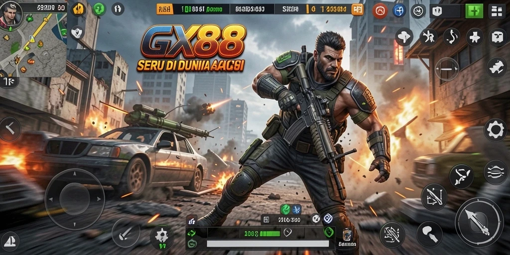 Gameplay GX88 yang mendebarkan dengan pertarungan dinamis.