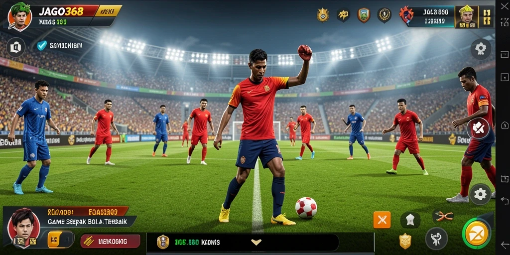 Tangkapan layar game JAGO368 menampilkan kejuaraan sepak bola yang mengasyikkan.