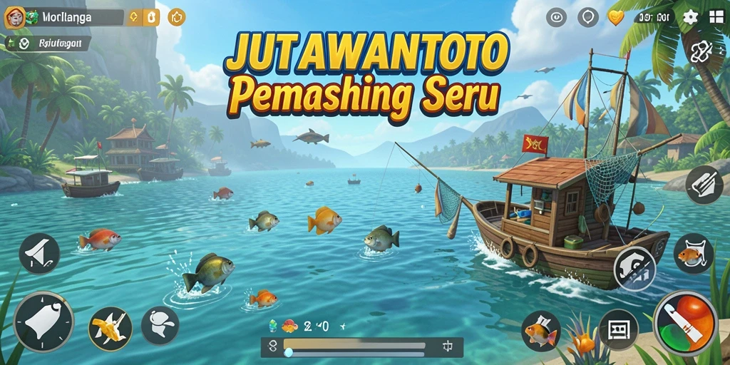 Tangkapan layar gameplay JUTAWANTOTO yang seru saat memancing.