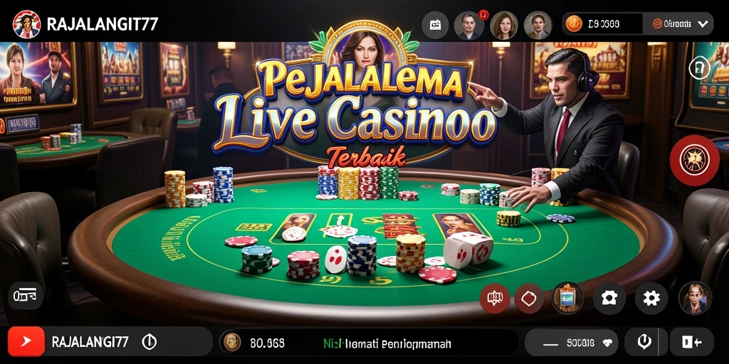 Screenshot gameplay RAJALANGIT77 menampilkan dealer langsung dan interaksi pemain.