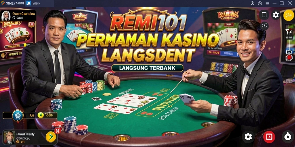 Tampilan gameplay langsung dan interaktif dari REMI101 di Live Casino.