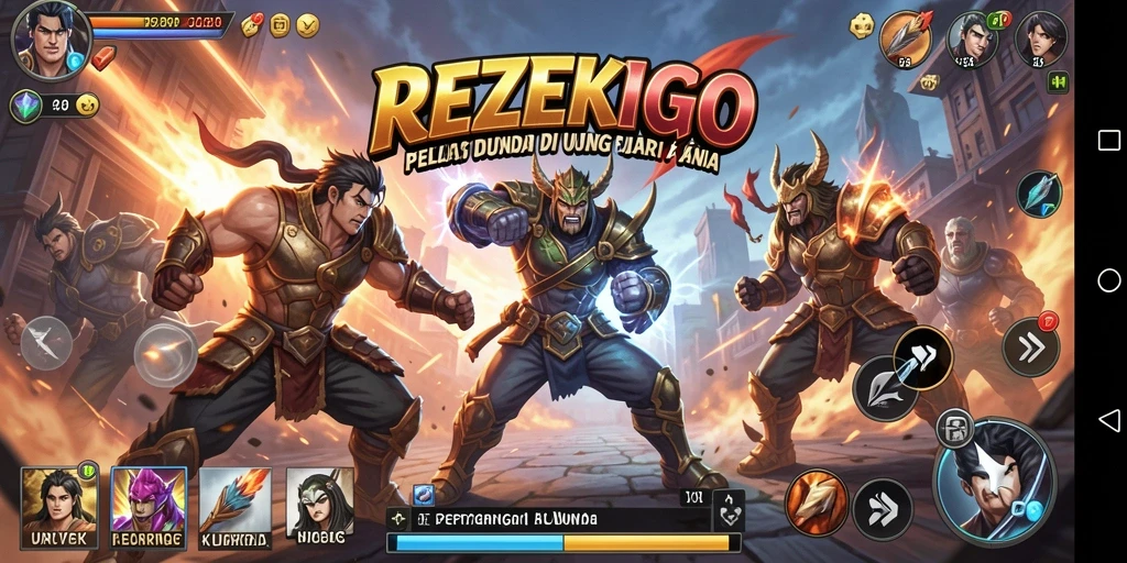 Tangkapan layar gameplay seru di REZEKIGO, aksi pertarungan yang mendebarkan.