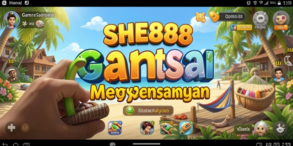Tampilan gameplay SHE888 yang ceria dan menghibur.