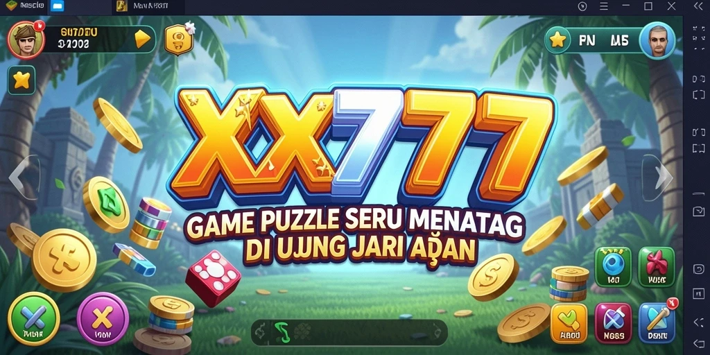 Tampilan gameplay XXX777 dengan berbagai puzzle menarik dan desain grafis yang cerah.